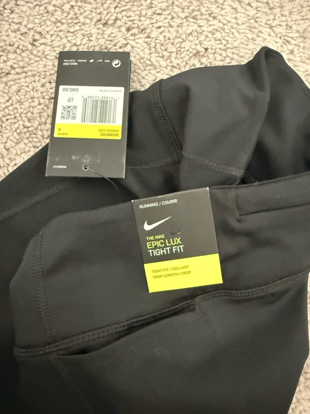 Nike Running Leggings with White Swoosh - Picture 3 of 4